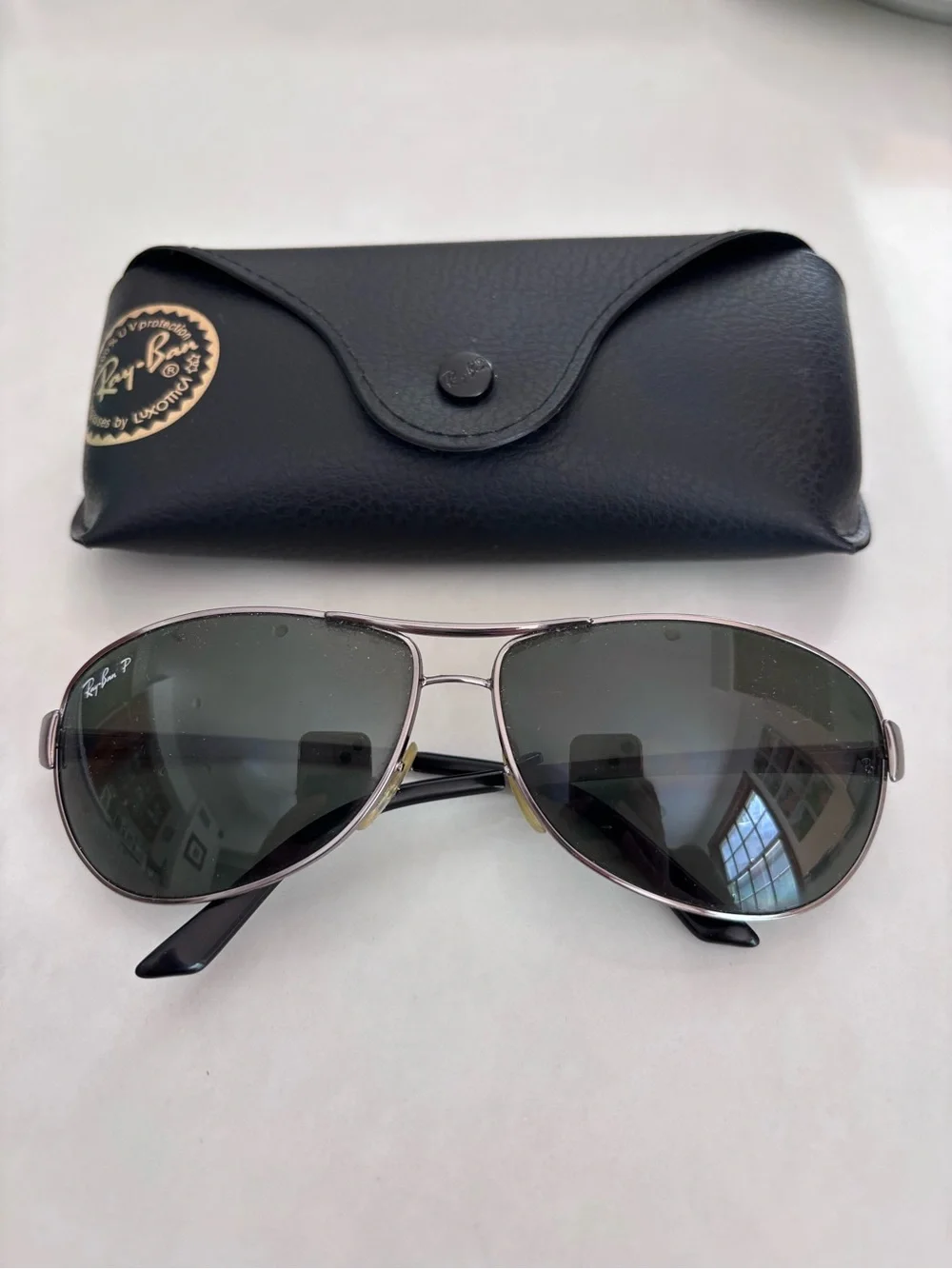 Ray-Ban Silver Frame Sunglasses with Black Case